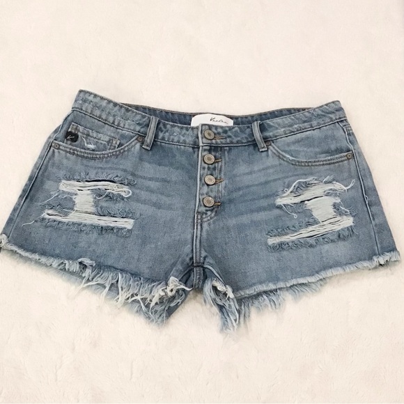 KanCan 9 (28) Boyfriend Denim Women’s Jeans Shorts Distressed KC7817NM - Picture 4 of 12